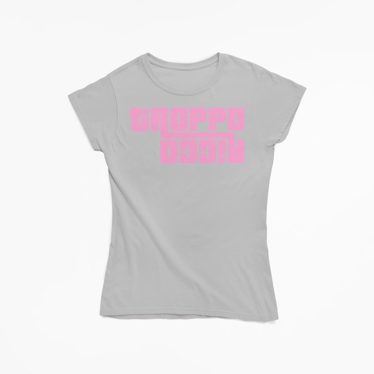 Tropporicco Women's T-Shirt Light Oxford Grey/Pink